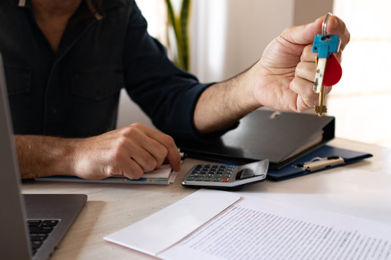 Real estate agent explaining the terms of a rental contract. Business concept