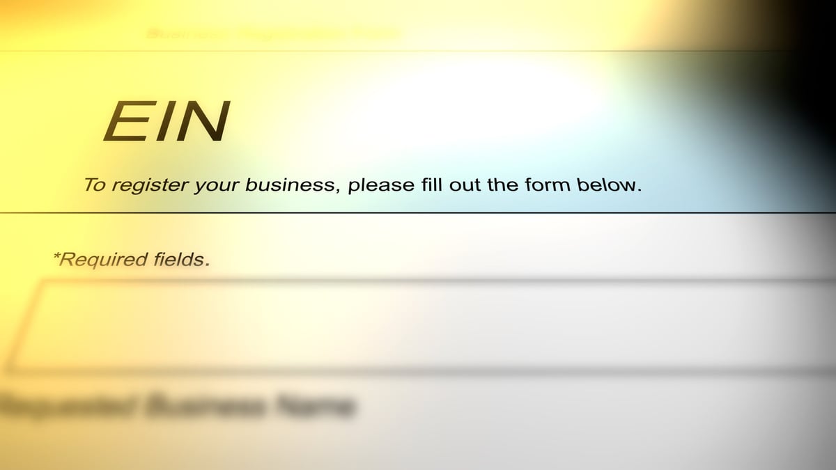 Cinematic Camera Slides Across a Business Document - EIN